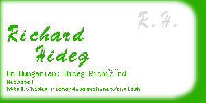 richard hideg business card